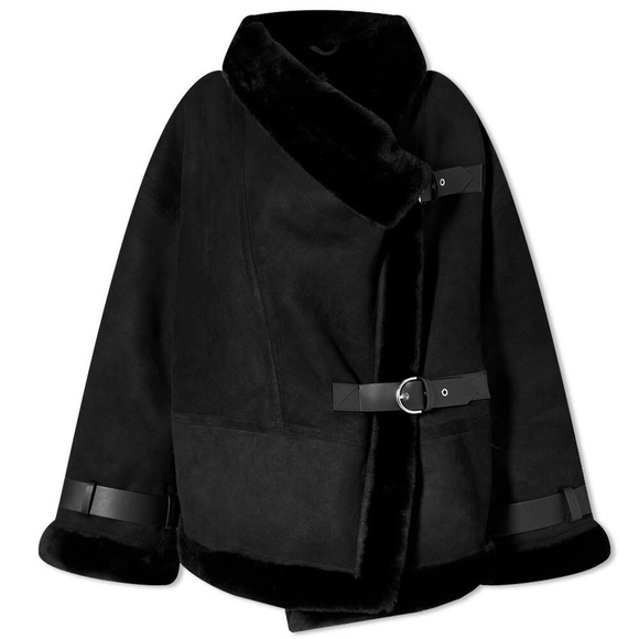❤️Shoreditch Ski Club Leather Shearling Coat Jacket❤️ - Picture 1 of 4
